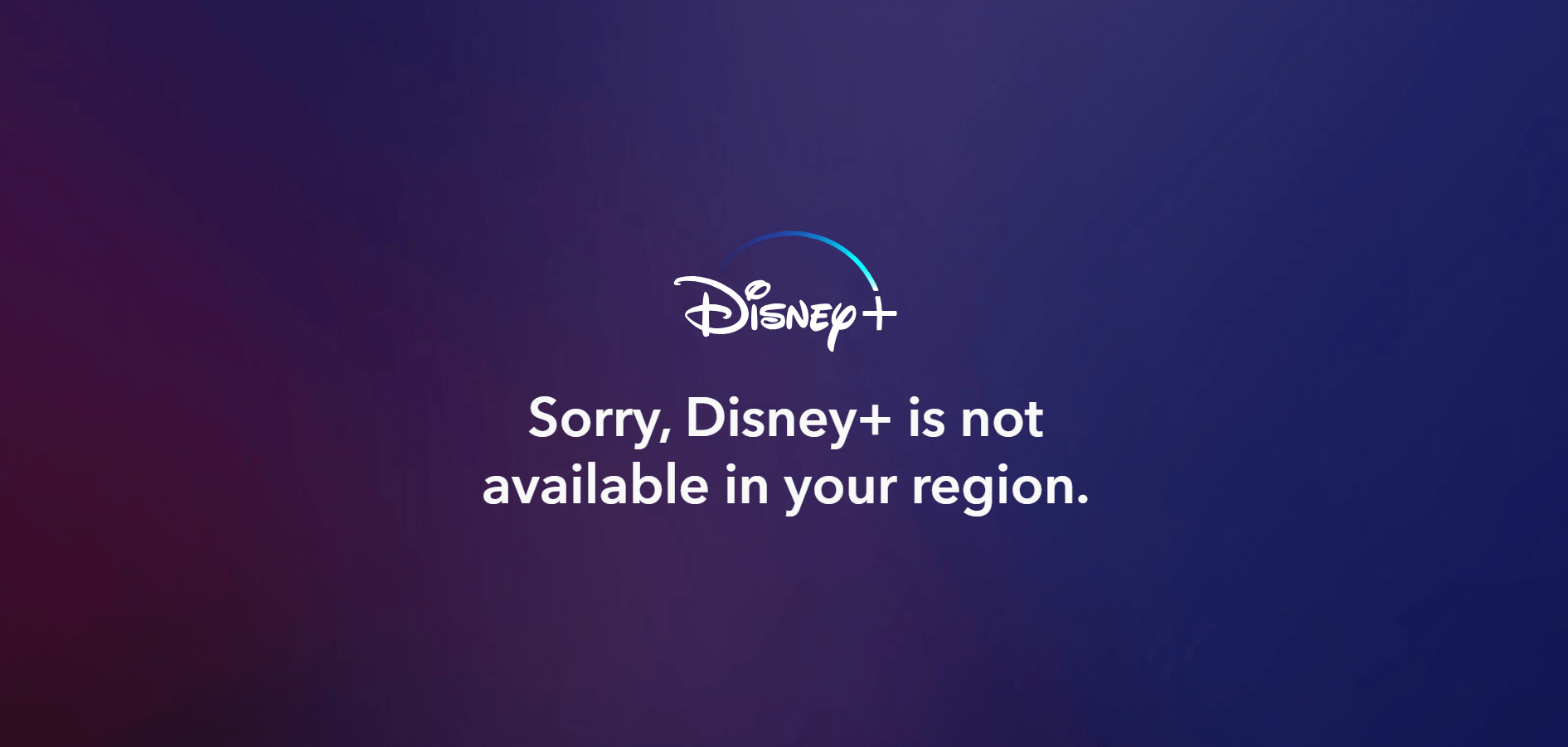 Disney Plus in South Africa- geo-restriction error message