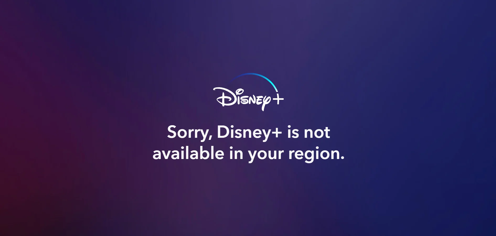 Disney Plus in South Africa- geo-restriction error message