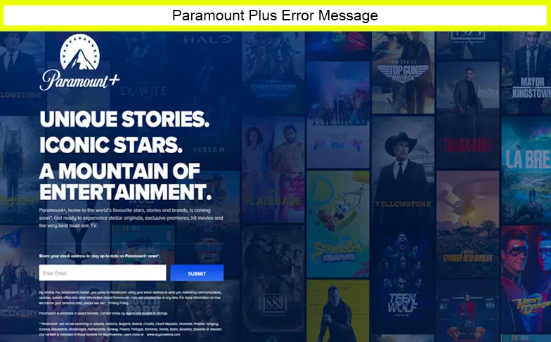 Error Message when you Young Sheldon on Paramount Plus outside USA without VPN