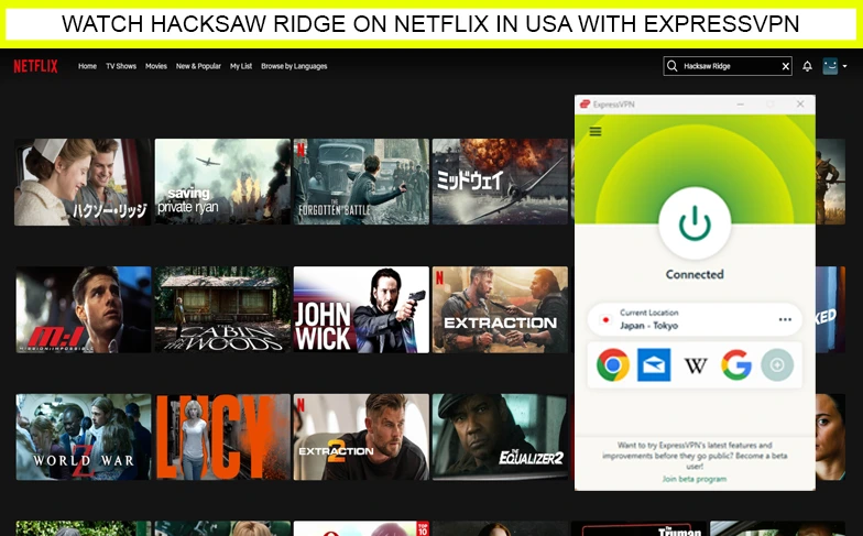 Watch Hacksaw Ridge on Netflix in USA with ExpressVPN