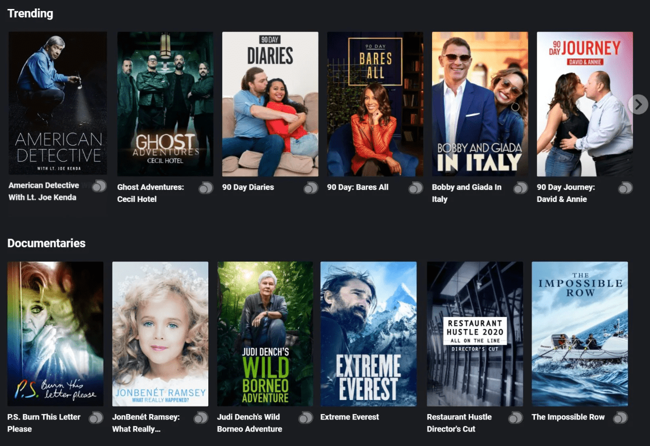Discovery Plus in Australia movies