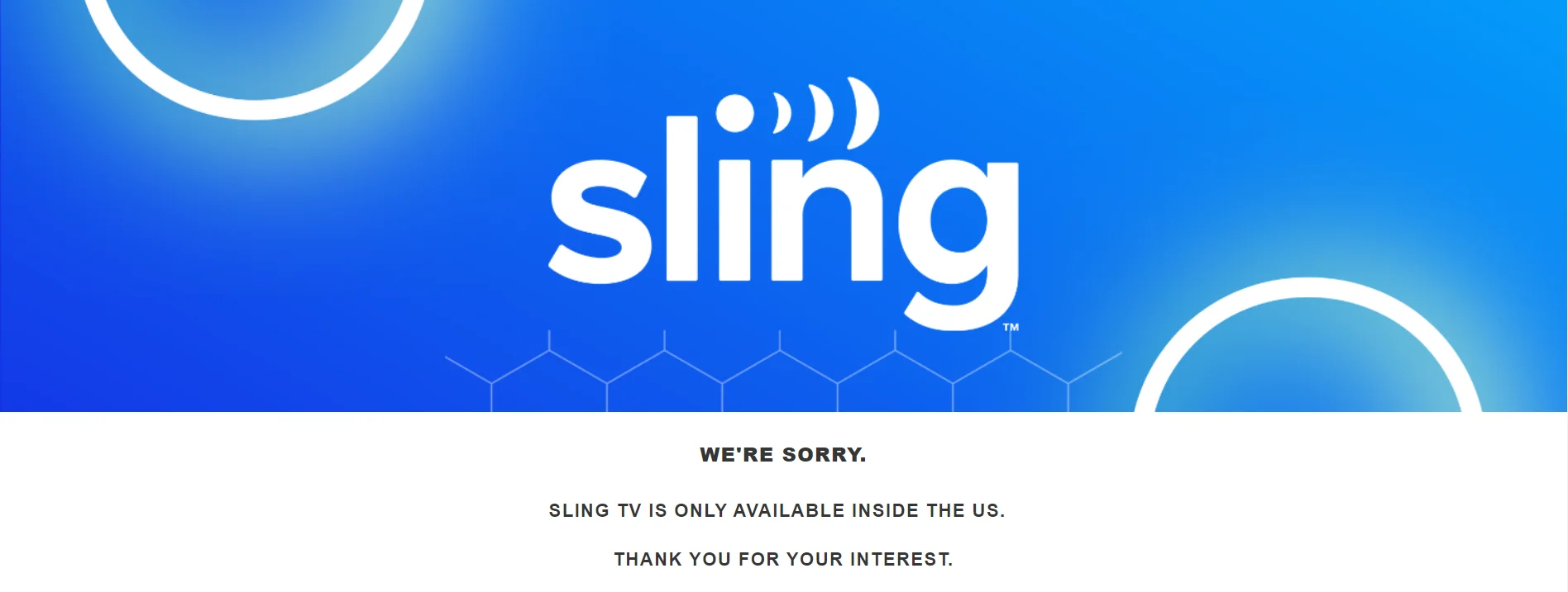Sling TV outside the USA - geo-restrcition error